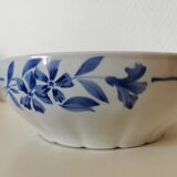 Salad bowl, porcelain bowl Creil et Montereau blue flower