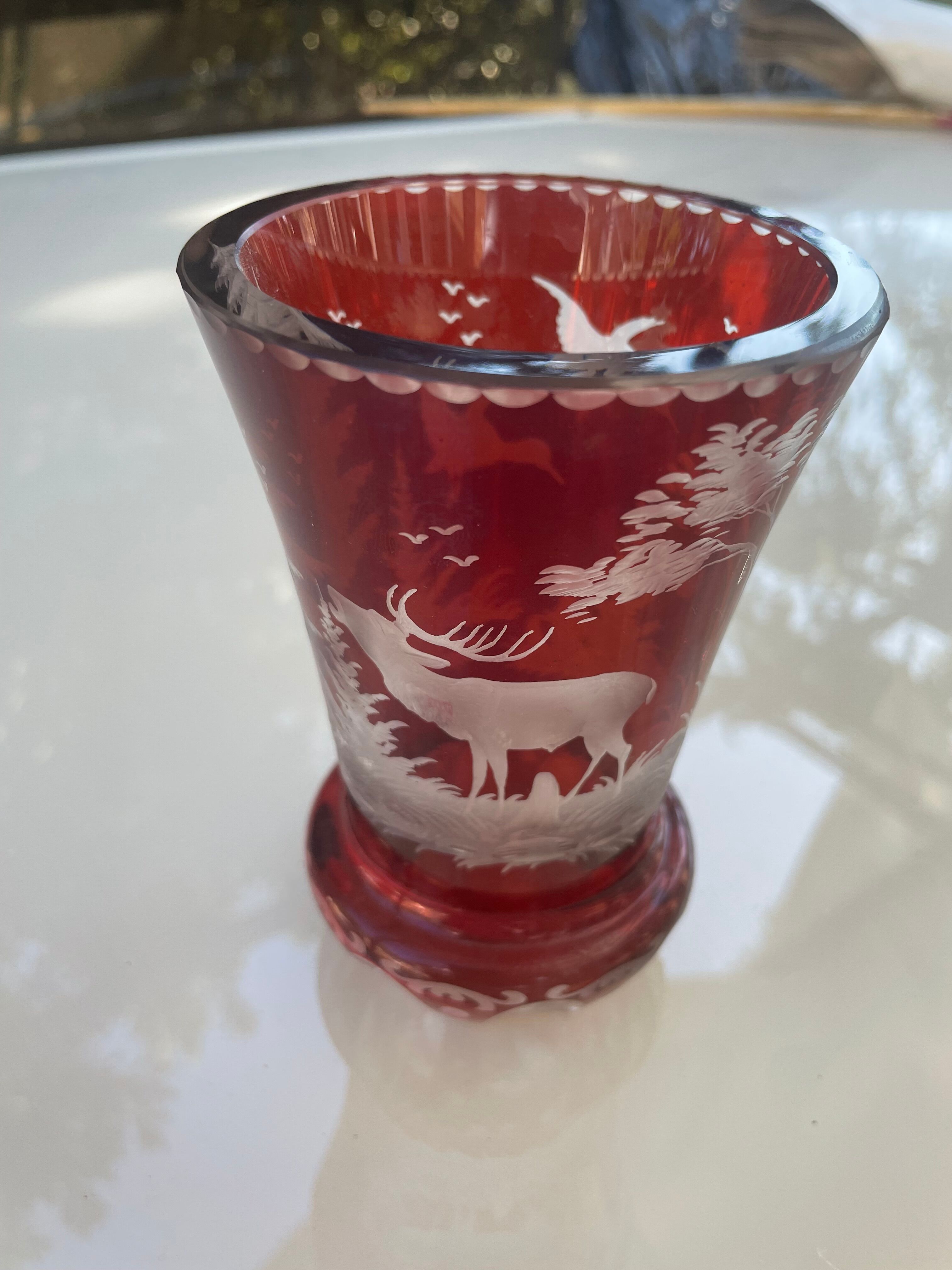 Vase verre de bohème