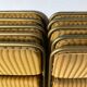 Lafuma folding chairs in velvet and gold metal