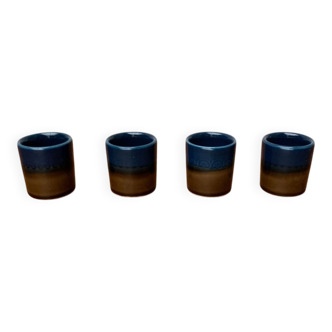 Vintage German ceramic shot glasses Brotzeit Studio Line by Rosenthal, set of 4.