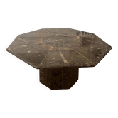 Large coffee table in fossilised marble from the 1970s.