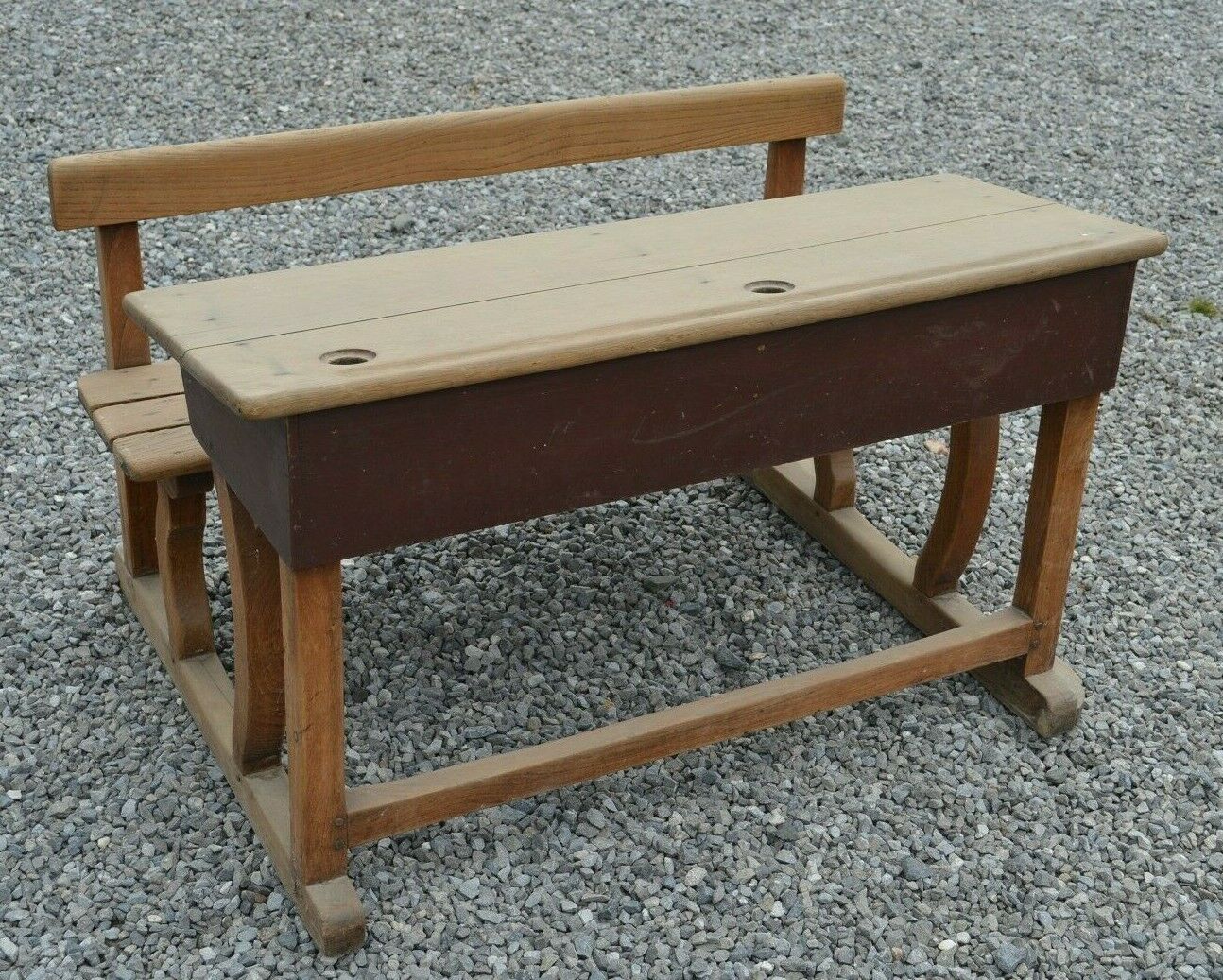 Wooden school desk