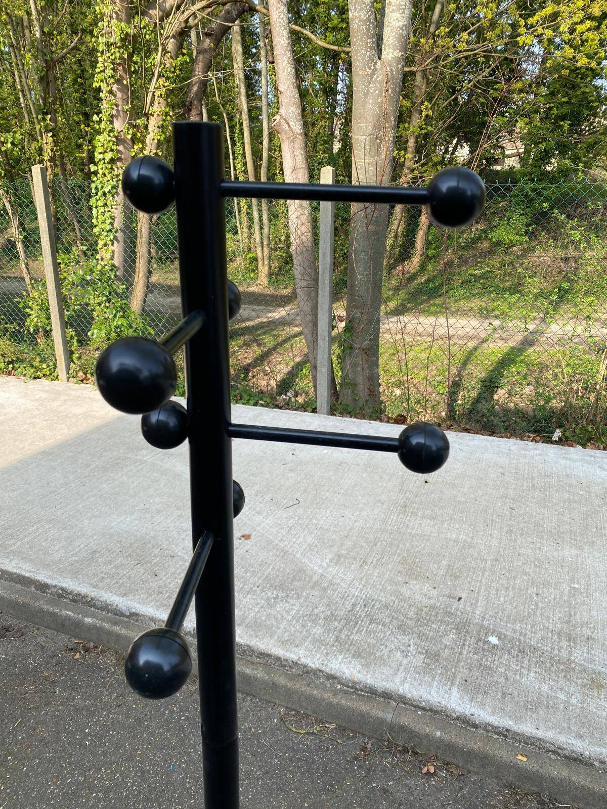 Vintage industrial coat rack in black steel