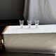 Set of 3 vintage stemmed glasses in clear glass H14 D10
