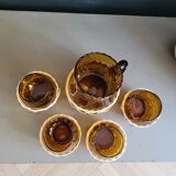 Amber glass and wicker lemonade service