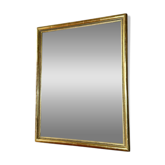 Antique beaded gold leaf mirror