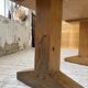 Brutalist pine oval table