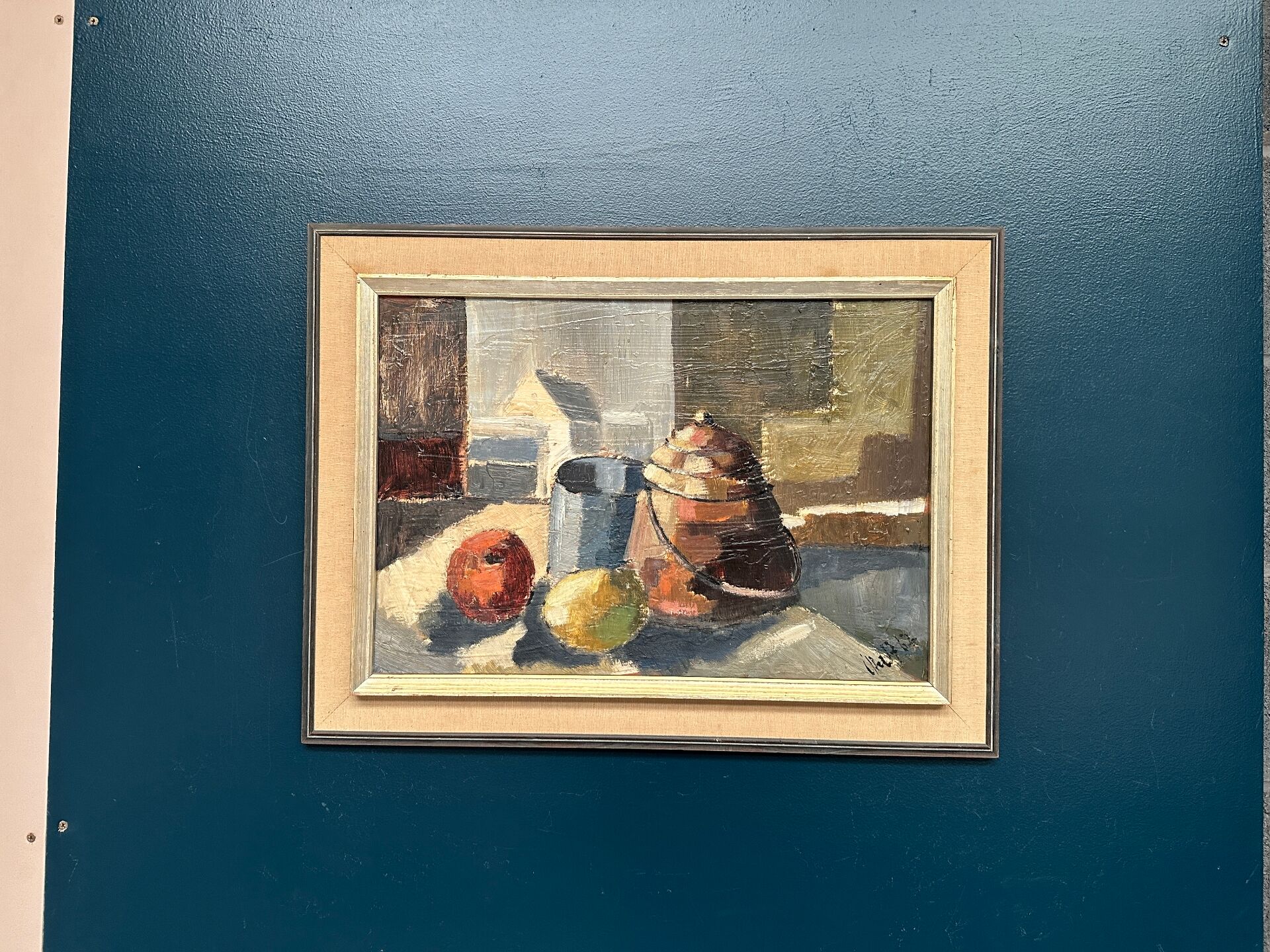 Huile sur panneau – « Nature morte » attribuée à Åke Wilhelm Andersson – 1962