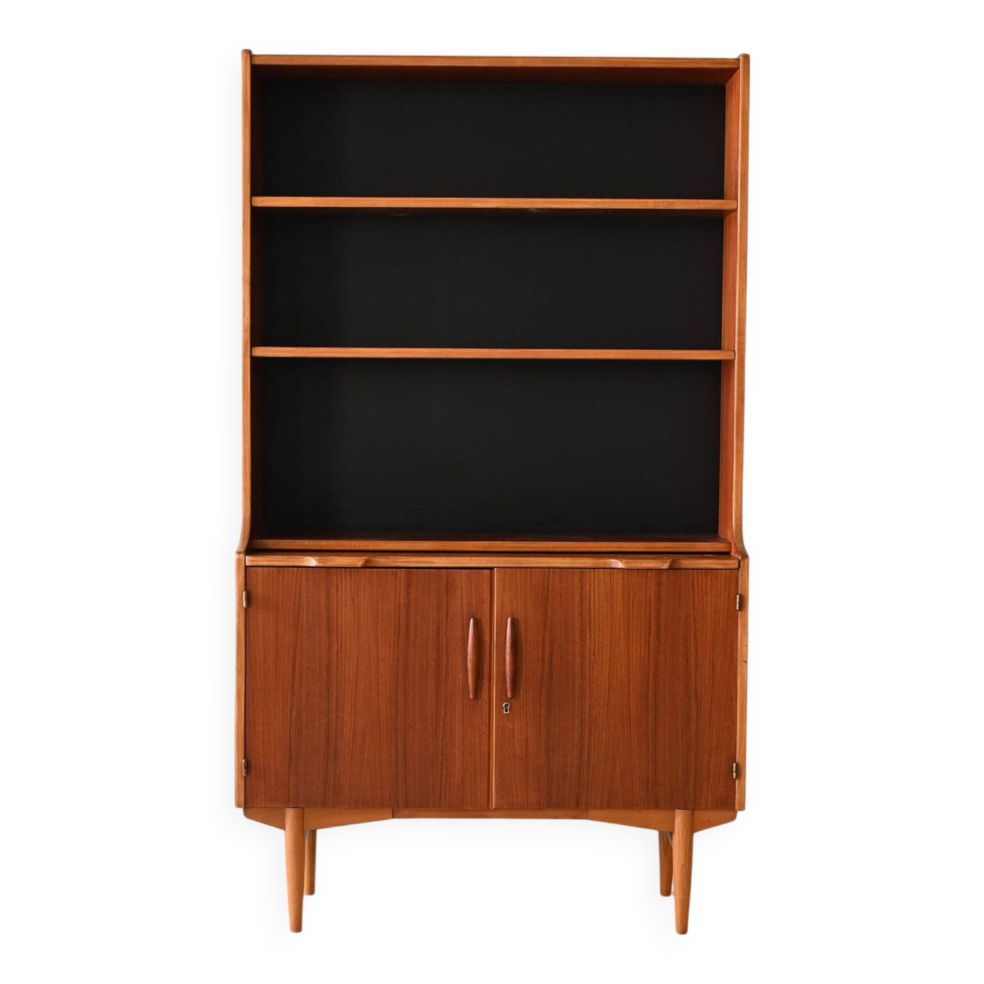 Bibliothèque vintage avec étagère coulissante