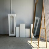 Miroir sur pied en bambou et rotin H:1m80