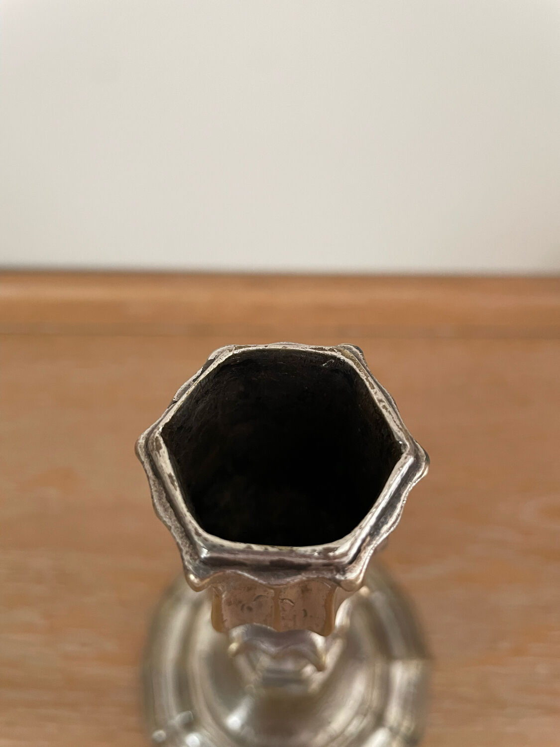 Louis XIV style silver metal candle holder