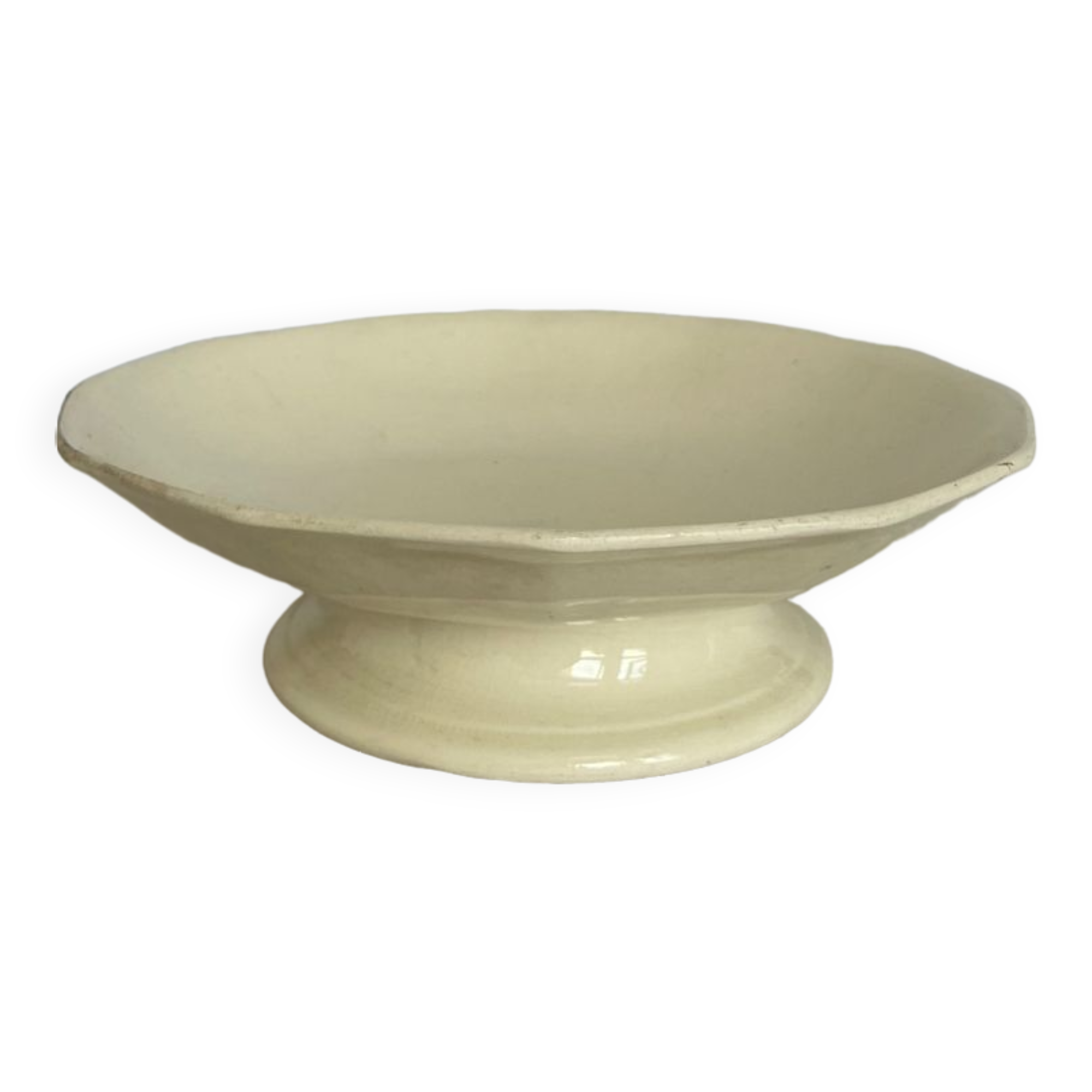 Compotier low Terre de Fer Sarreguemines solid cream color