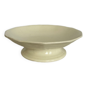 Compotier low Terre de Fer Sarreguemines solid cream color