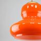 Lampe à suspension italienne du milieu du siècle en verre orange et laiton