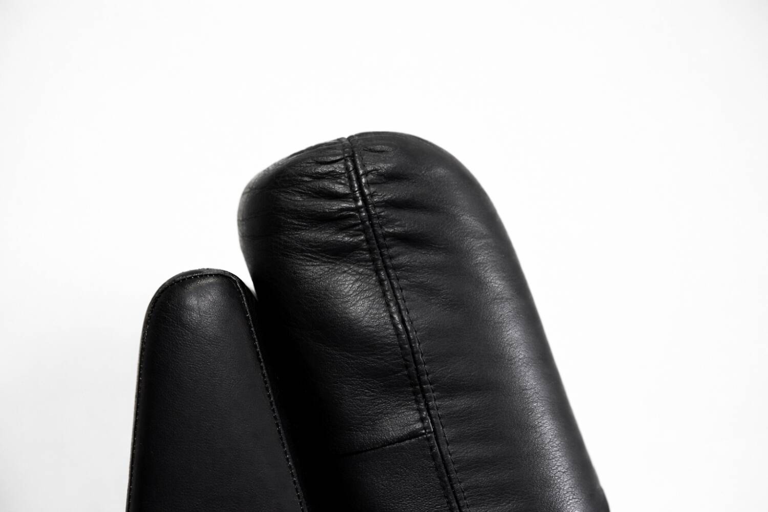 Vintage Mid-Century German Modern Minimalist Leather and Chrome Modular Sofa