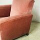 Vintage old pink single seat / armchair / club seat