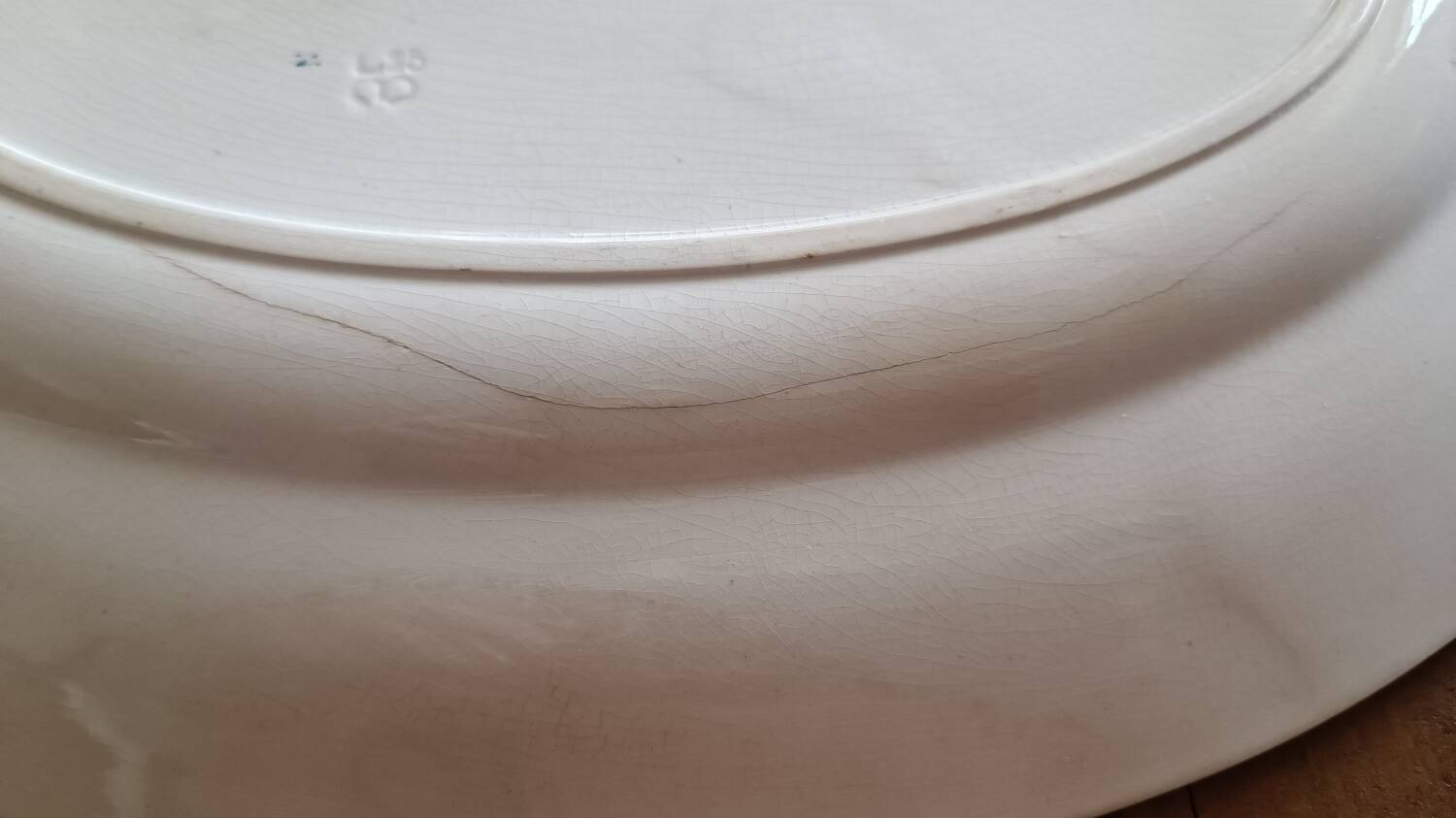 Oval iron earth dish Sarreguemines