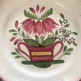 A set of 2 plates from the 19th century, L'Islettes earthenware, hand-painted decorations, rare