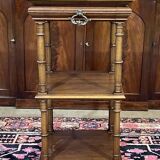 Guéridon Henri II en noyer et dessus marbre début XXème