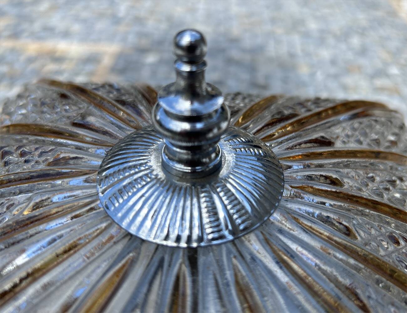 DKN Leuchte "sunburst" ceiling / wall light, RZB, two-tone, vintage, 1950s