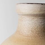 XXL Scheurich ceramic vase with beige-brown gradient glaze, jug with handle, 1970s Germany, vintage country-house decor