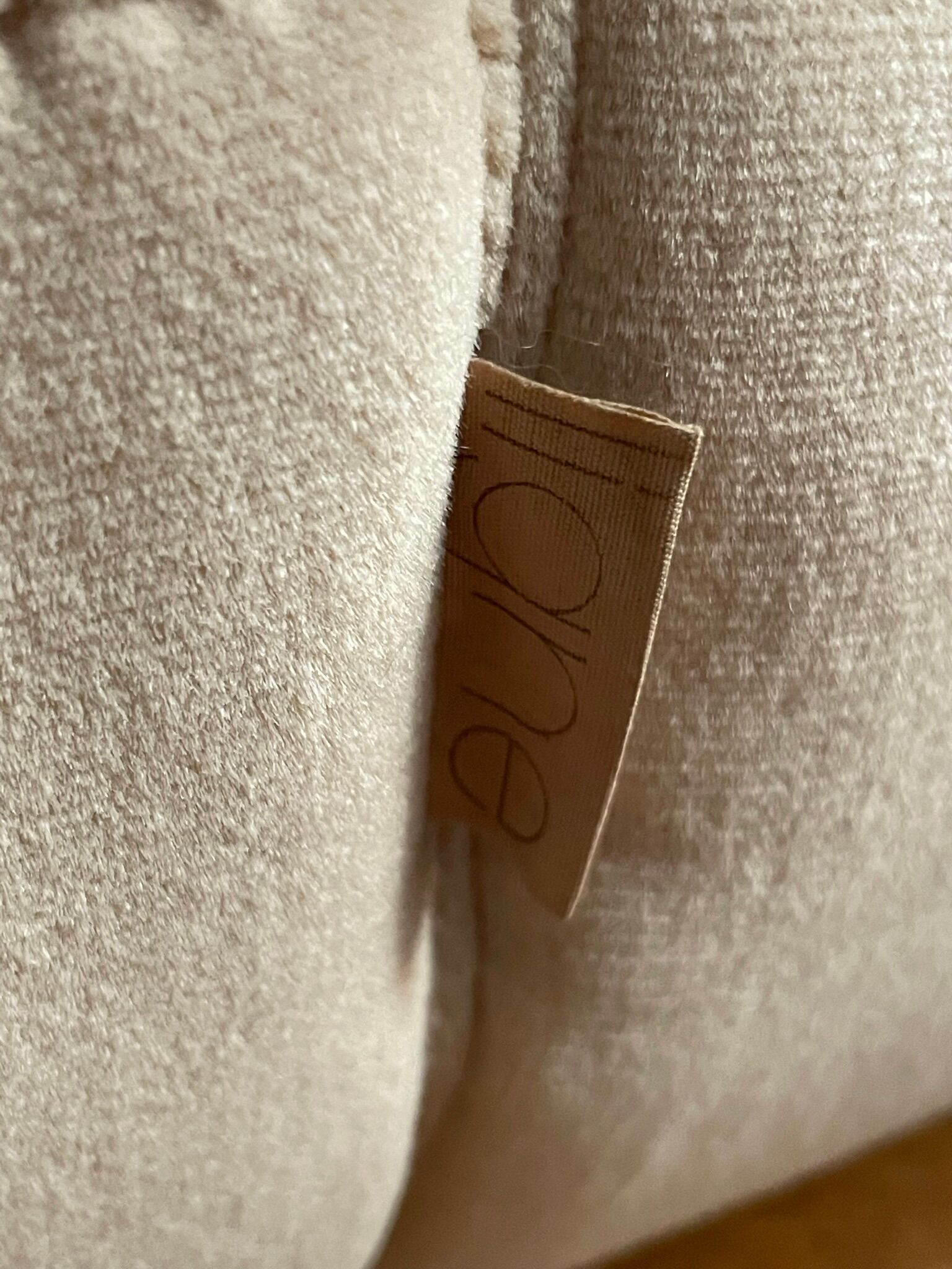 Sofa 3 places Kashima Line Roset velvet beige 70s