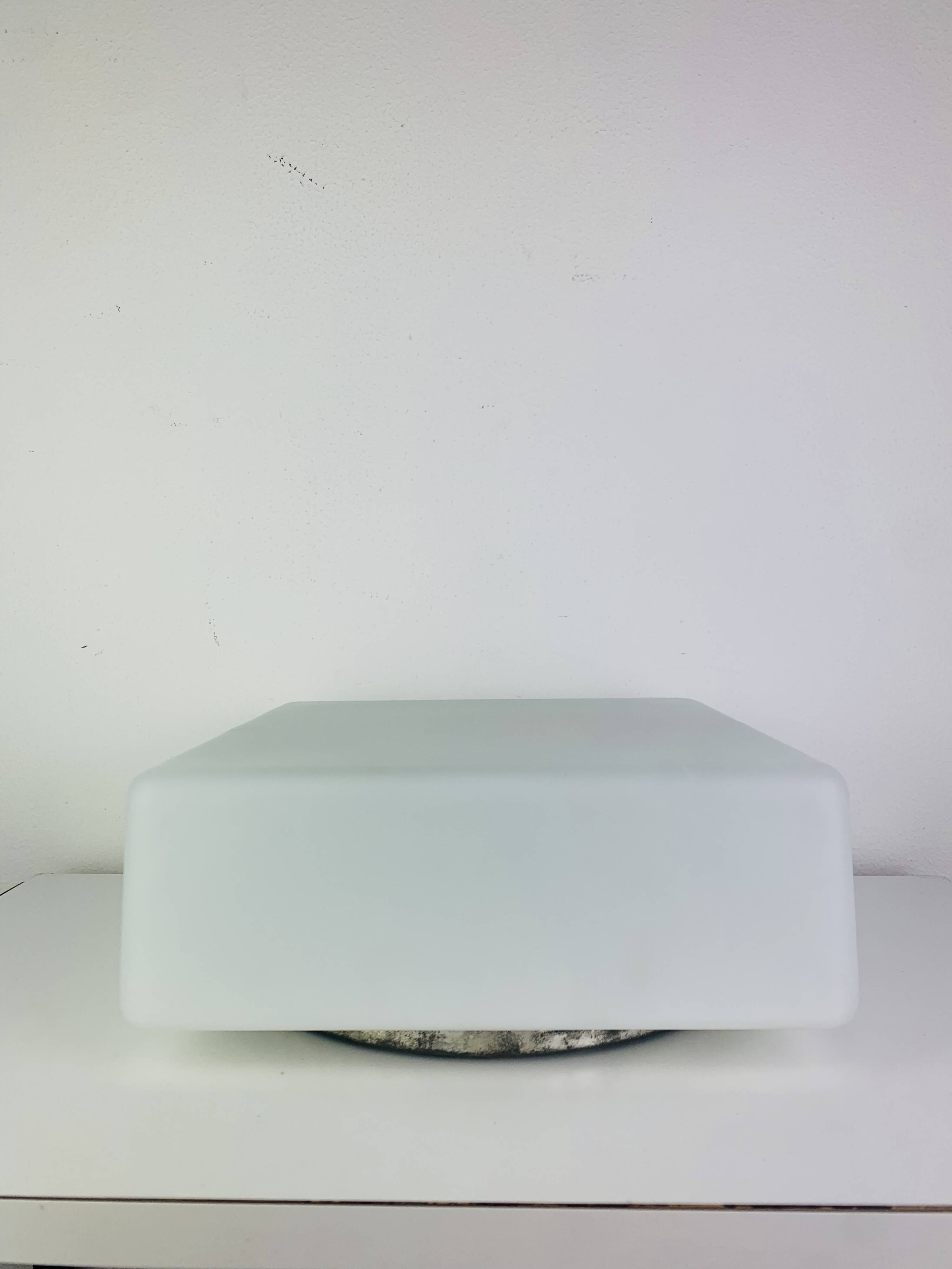 XL square opaline wall light, 1960s, vintage, ceiling light