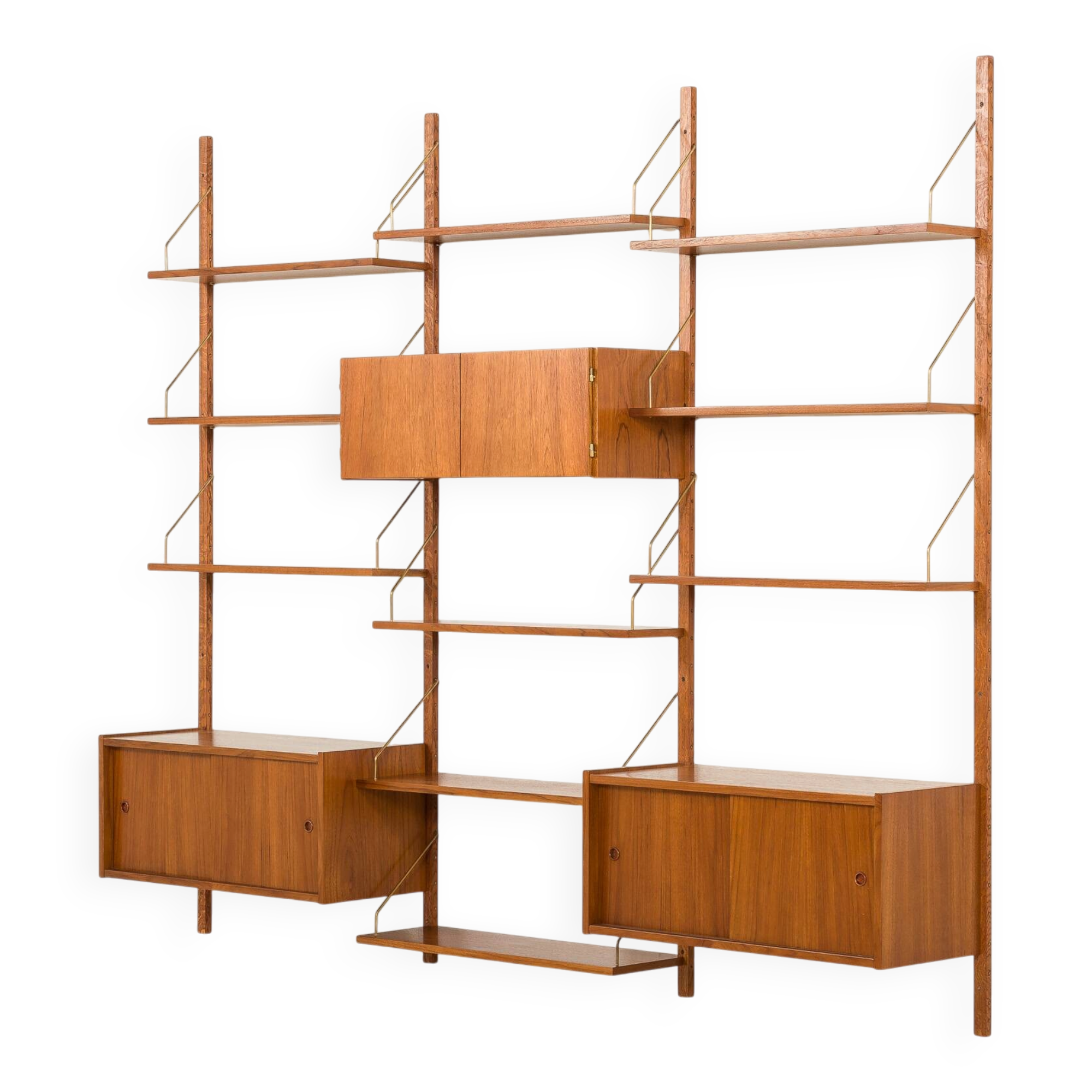 Étagère en teck danois dans le style de Cadovius, Sorensen, années 1960.