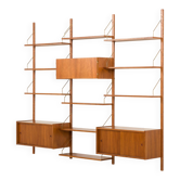 Danish teak shelving unit in the style of Cadovius, Sorensen, 1960s