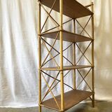 Vintage bamboo and rattan shelf