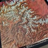 Framed Landsat 1975 satellite photograph, 42 cm