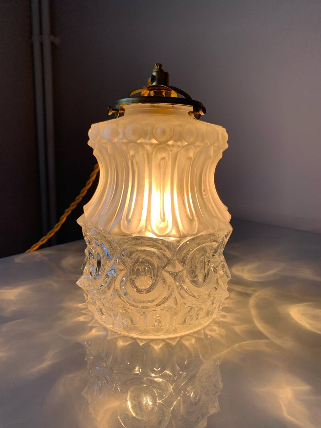 Vintage art deco pendant or portable lamp