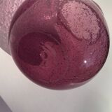 Bubble mouth blown glass vase Biot style height 22cm