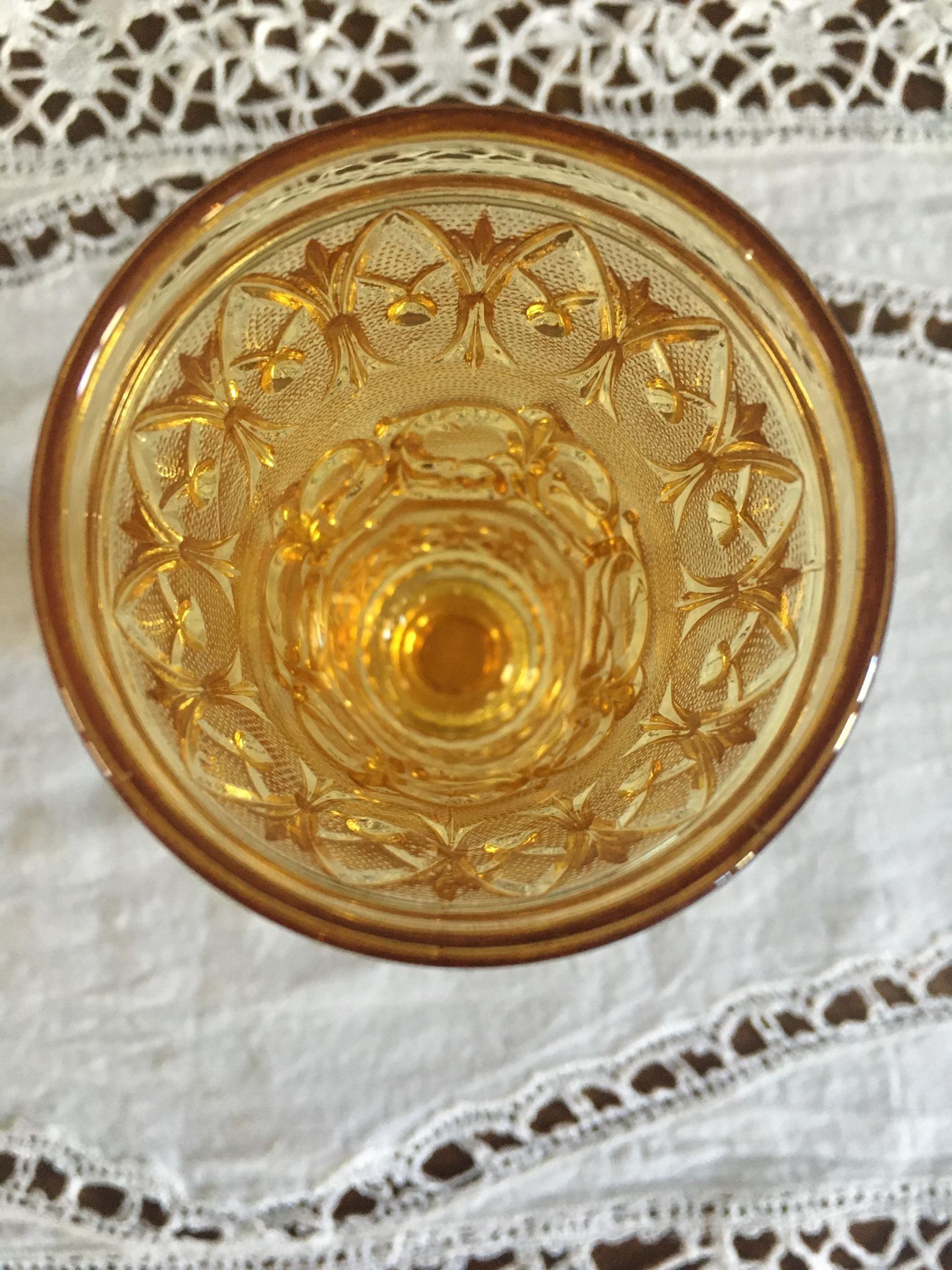 Old flutes in molded glass, pressed