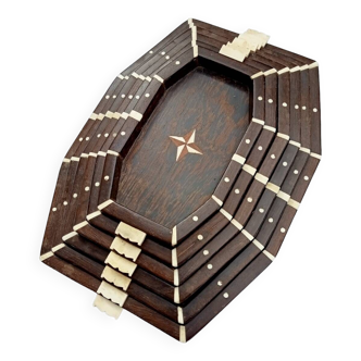 Set of 6 stackable wenge trays