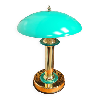 lampe turquoise chrome or 1980 , tres belle 43x32 bon etat general et usure normal