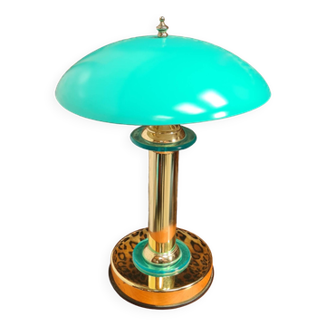 lampe turquoise chrome or 1980 , tres belle 43x32 bon etat general et usure normal