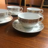 4 cups and tea saucers in 1970 Golden Limoges