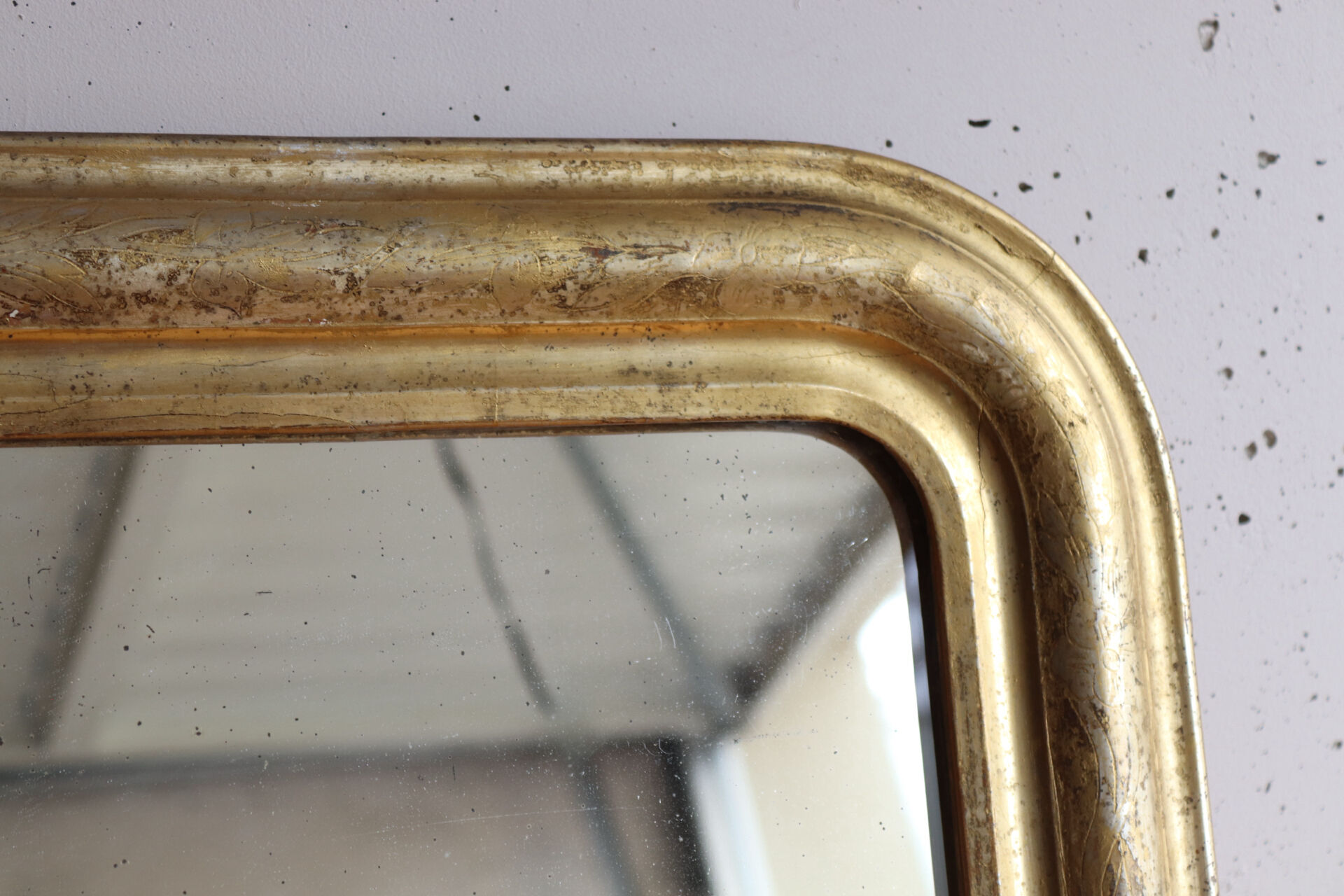 Antique Louis-Philippe gilded small mirror