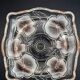 Vintage glass display stand "Pansy Bouquet Pink" — Studio Nova by Mikasa