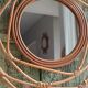 Round rattan mirror