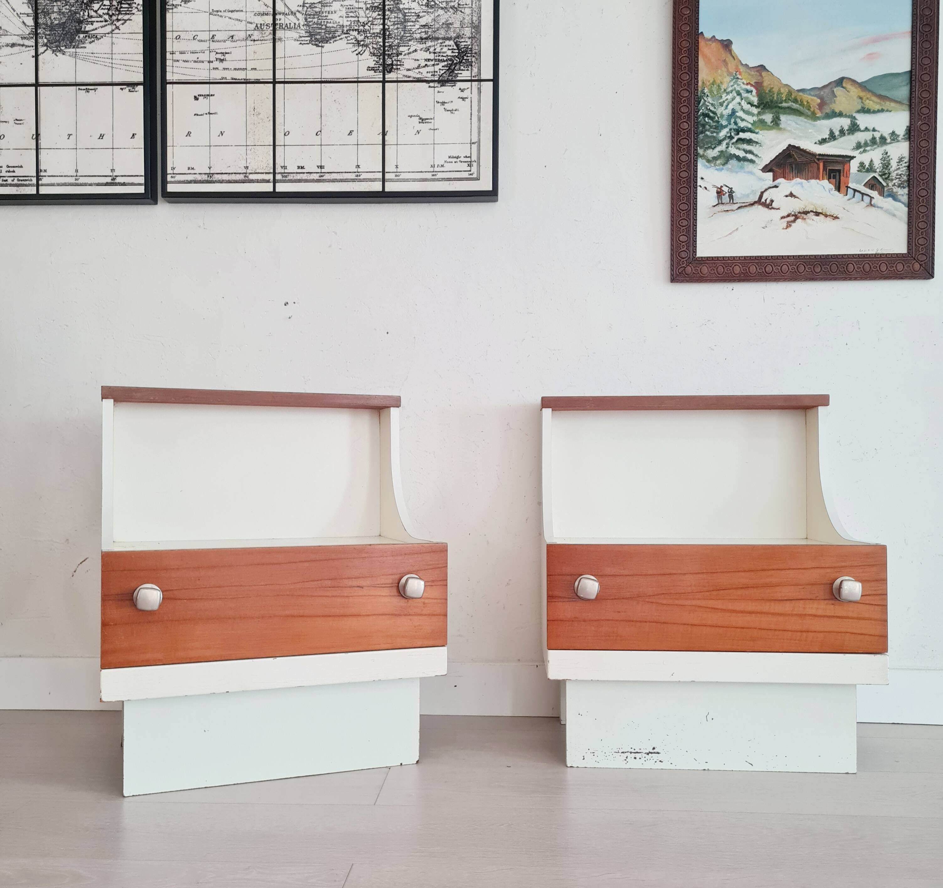 Pair of 70s bedside tables
