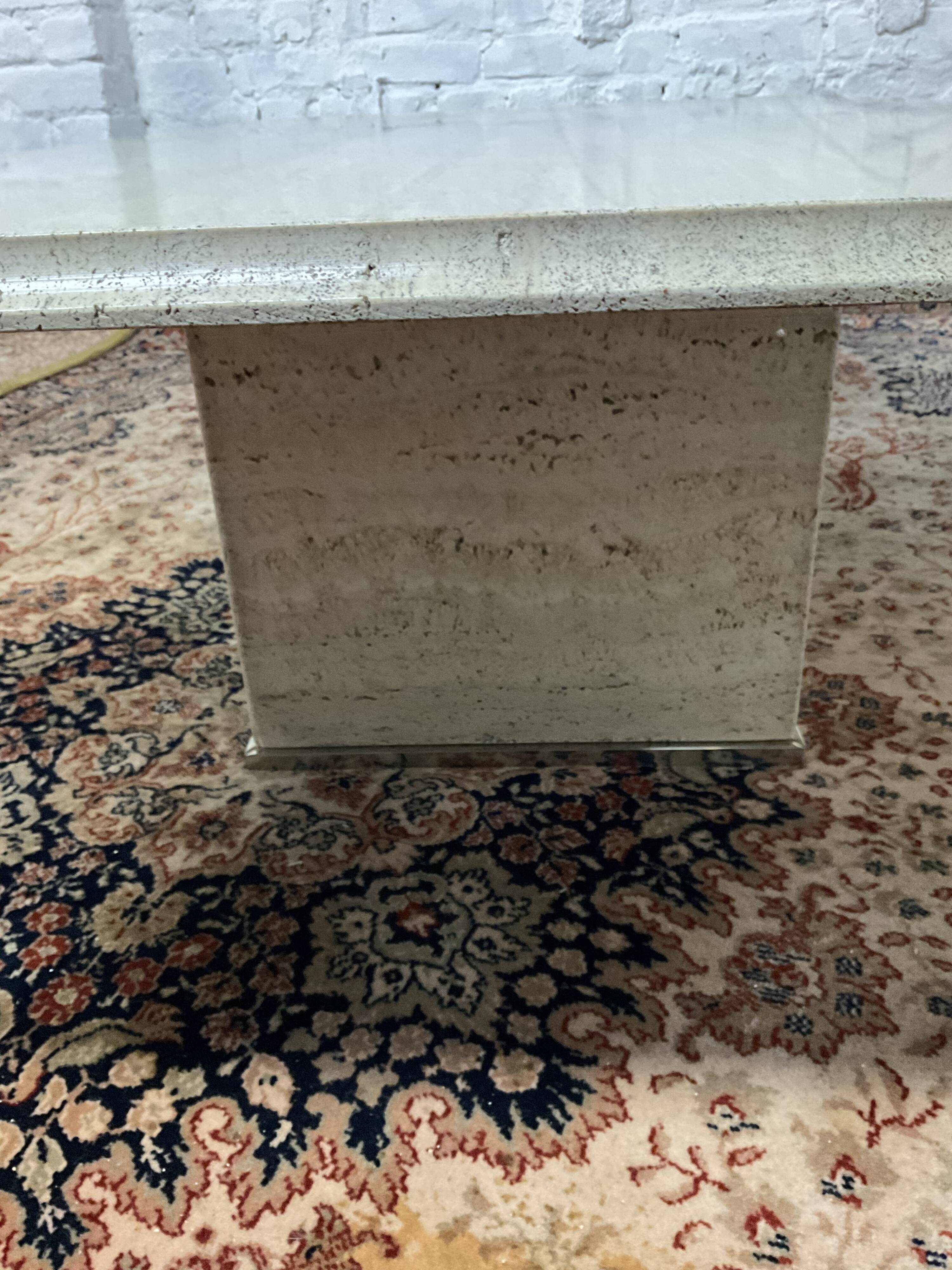 Vintage travertine coffee table from the 70s
