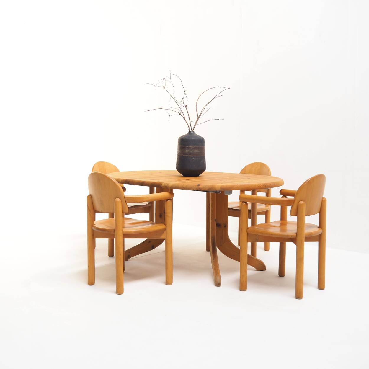 Solid Pine Dining Set by Rainer Daumiller for Hirtshals Savvaerk, Denmark