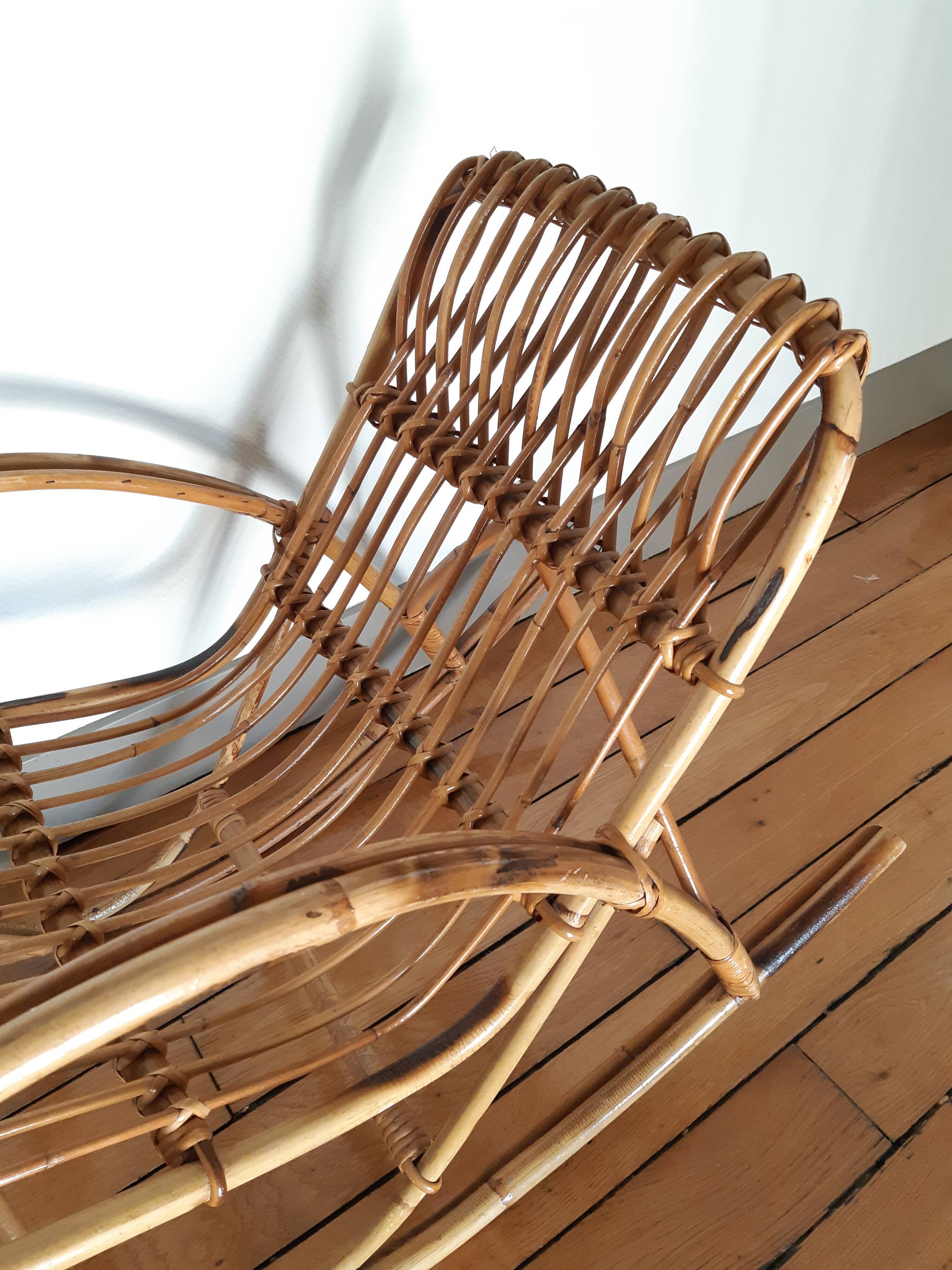 Child rocking chair in rattan