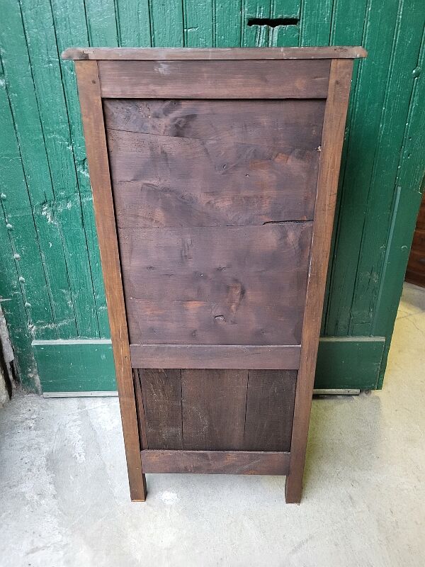 Showcase 1 door with 3 sides walnut windows louis xv style