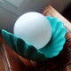 Turquoise blue scallop lamp