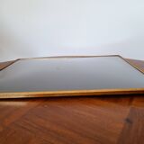 Rectangular curved glass frame 24 x 30 cm Vintage gold metal beads and edging