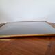 Rectangular curved glass frame 24 x 30 cm Vintage gold metal beads and edging