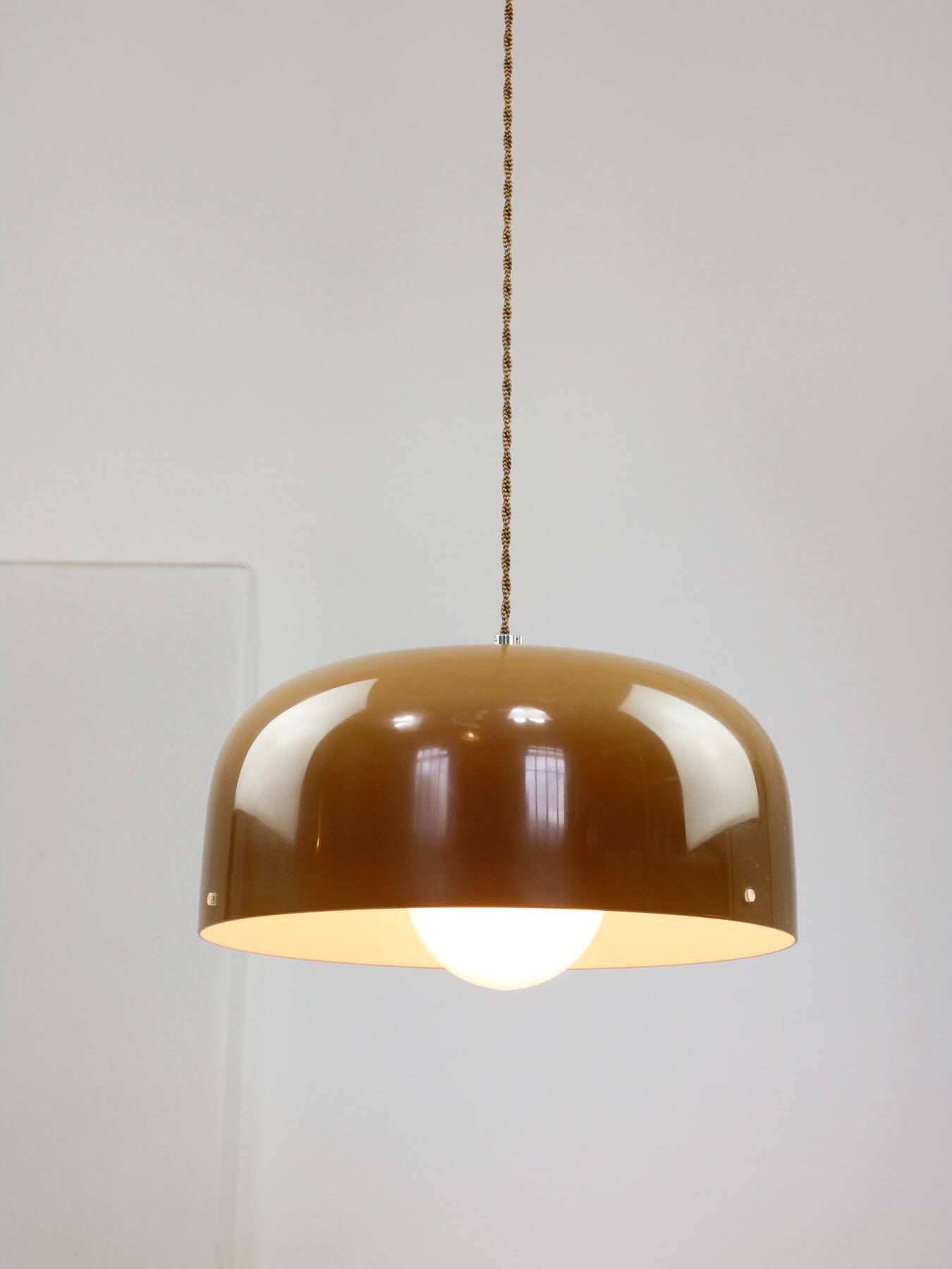 Space Age Brown Pendant Lamp from Guzzini, 1960s
